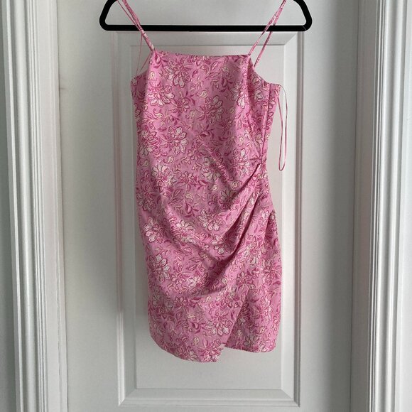 PRINTED LINEN BLEND DRESS -Wore once - Picture 5 of 8